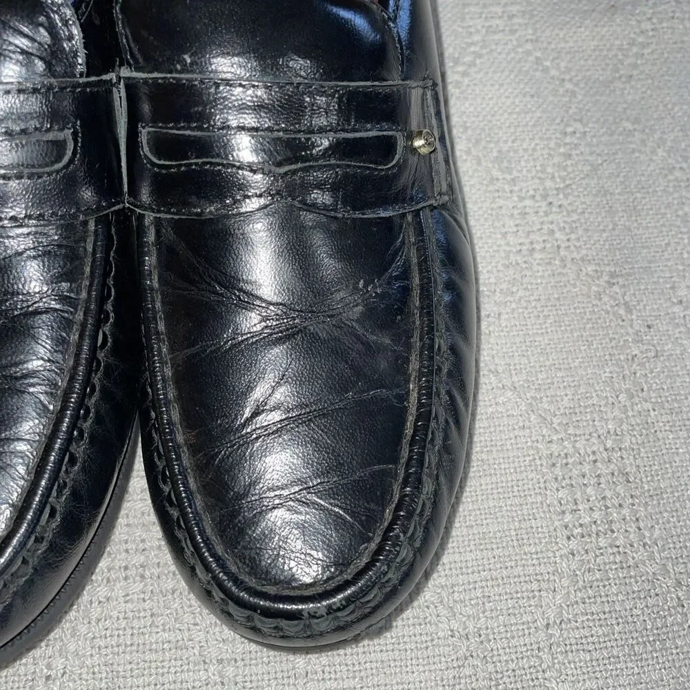 John Romaine Men’s Dress Loafers Size 8.5 M Black Leather Business Formal City